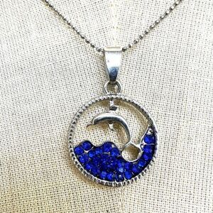 Adult Jewels dolphin rhinestone pendant necklace